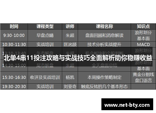 北单4串11投注攻略与实战技巧全面解析助你稳赚收益